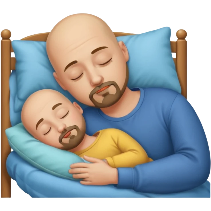 bald man with goatee sleeping like a baby emoji