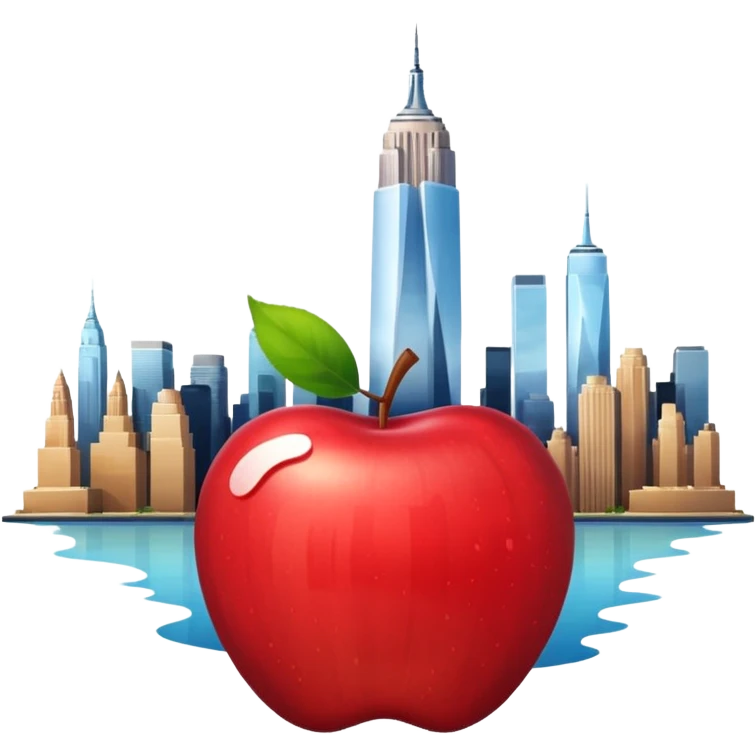 Una manzana con el skyline de Nueva York emoji