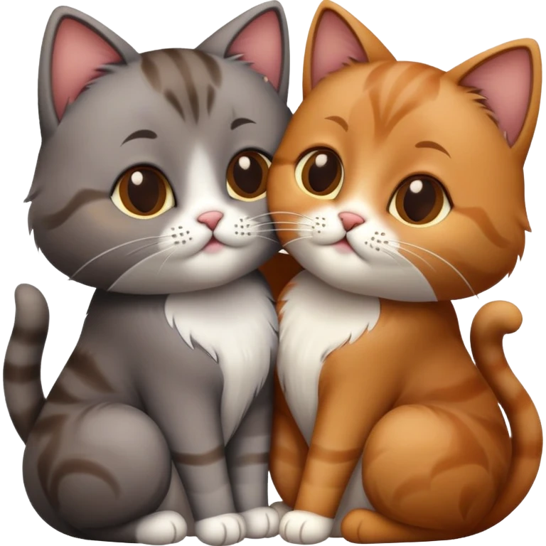 Gay cat kissing/slurping the lips of another gay cat  emoji