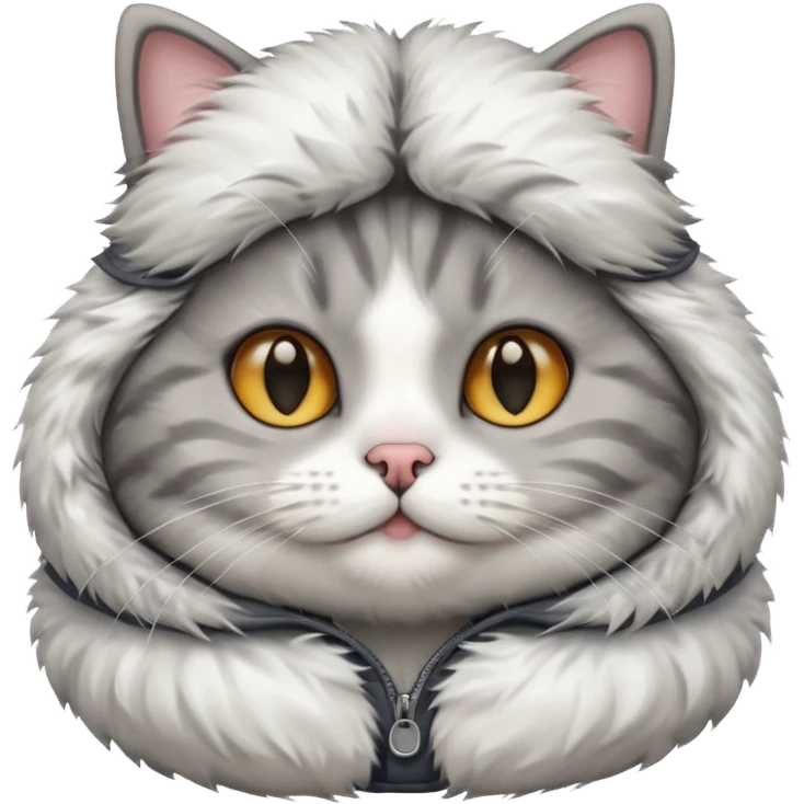 a cute cat with puffer emoji