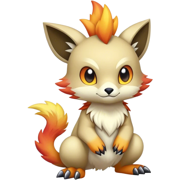 Cute cool edgy colorful fantasy animal hybrid Fakemon full body emoji