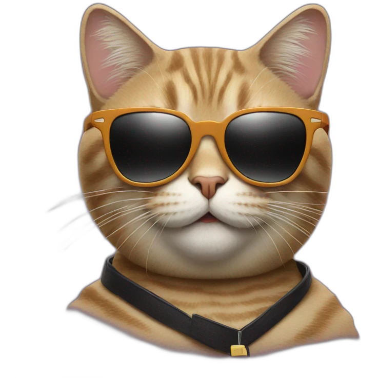 Cat with sunglasses ane cigarette emoji