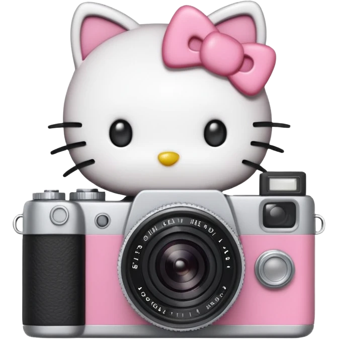 Hello kitty with a camera emoji
