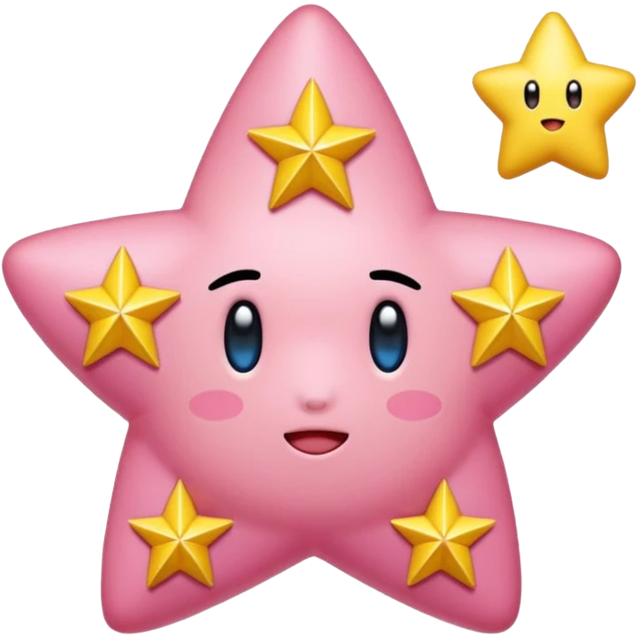 Kirby encima de una estrella  emoji