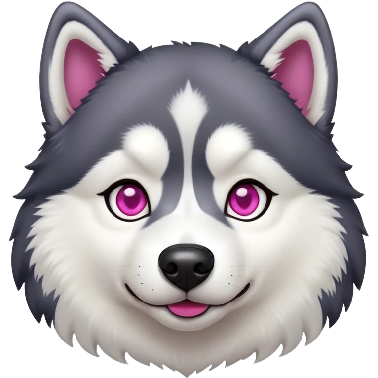 Dark husky with pink nose emoji
