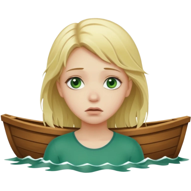 sad depressed weak cs major who is a pretty girl with blond hair and green eyes drowning on ship emoji