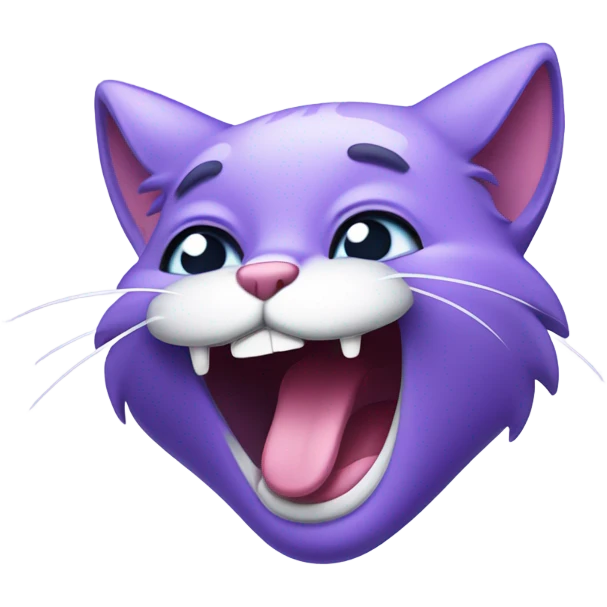 set of icons to twitch with funny violet kitty emoji