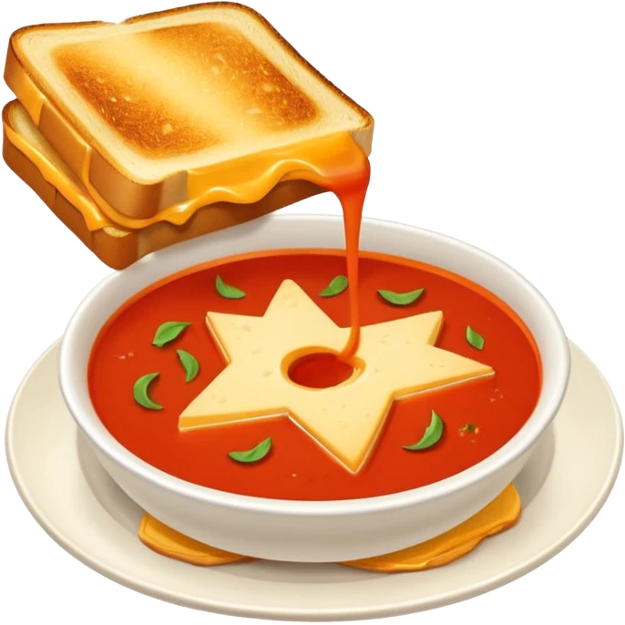 tomato soup with sliced grilled cheese on the side emoji