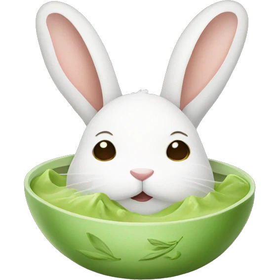 Rabbit with matcha emoji