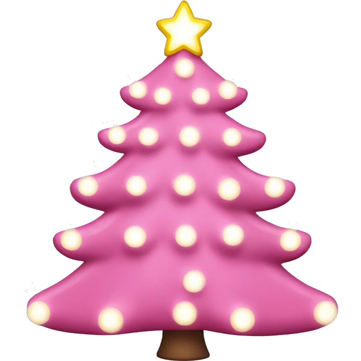 Pink Christmas tree with white lites emoji