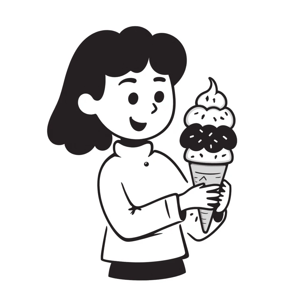 girl holding ice cream emoji