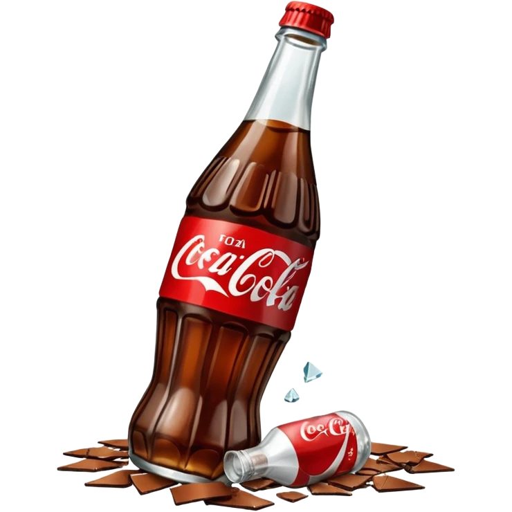bottle of coca cola broken in the middle emoji