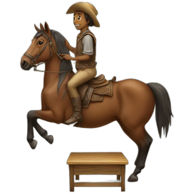 azafata with a table on a hors emoji