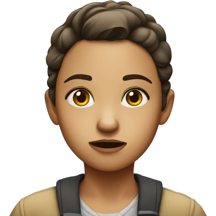 Girl giving a Suspicious look emoji