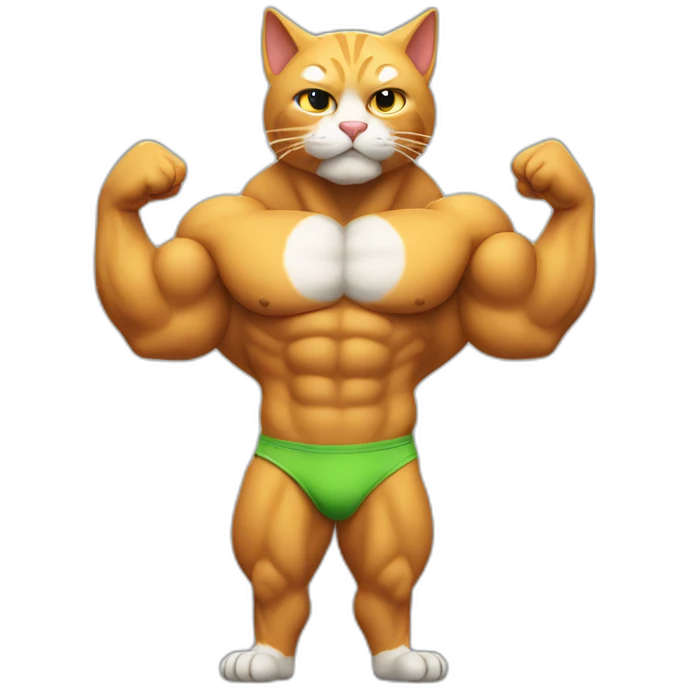 Bodybuilder cat emoji