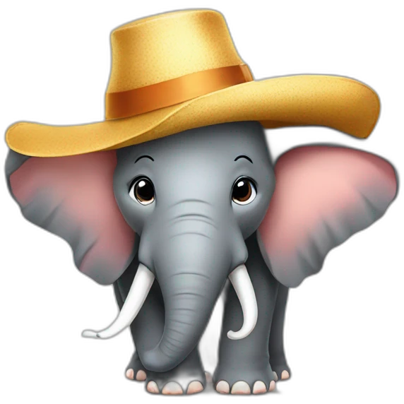elephant in a big hat emoji