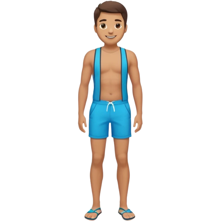 a man in Bermuda shorts as a swimsuit full body emoji