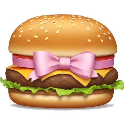 Burger with a light pink bow emoji