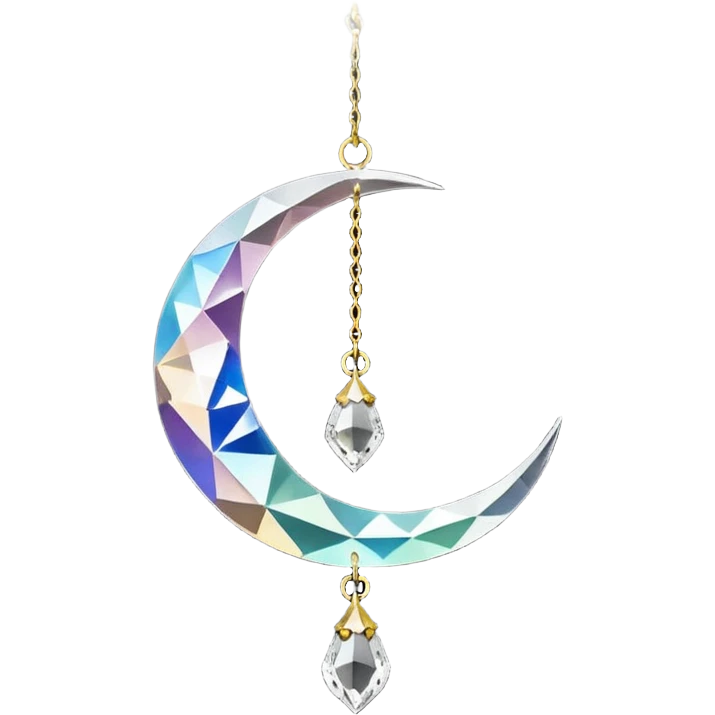 Hanging crystal crescent moon suncatcher  emoji