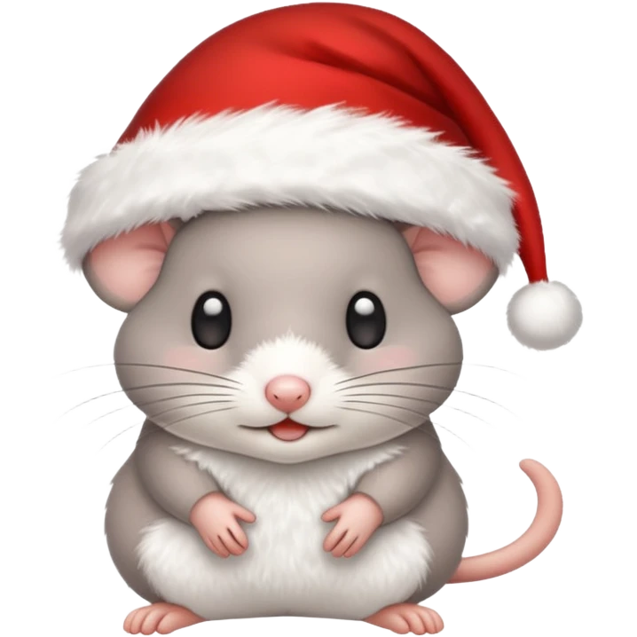 Mouse with santa hat emoji