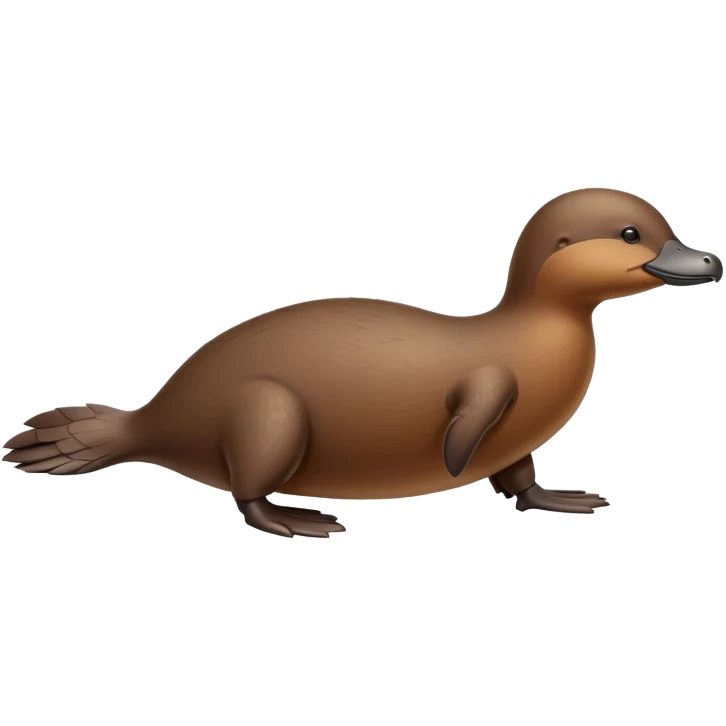 anatomically accurate platypus, correct proportions, proper duck-bill, beaver-like tail, webbed feet, accurate brown fur coloration, natural pose emoji
