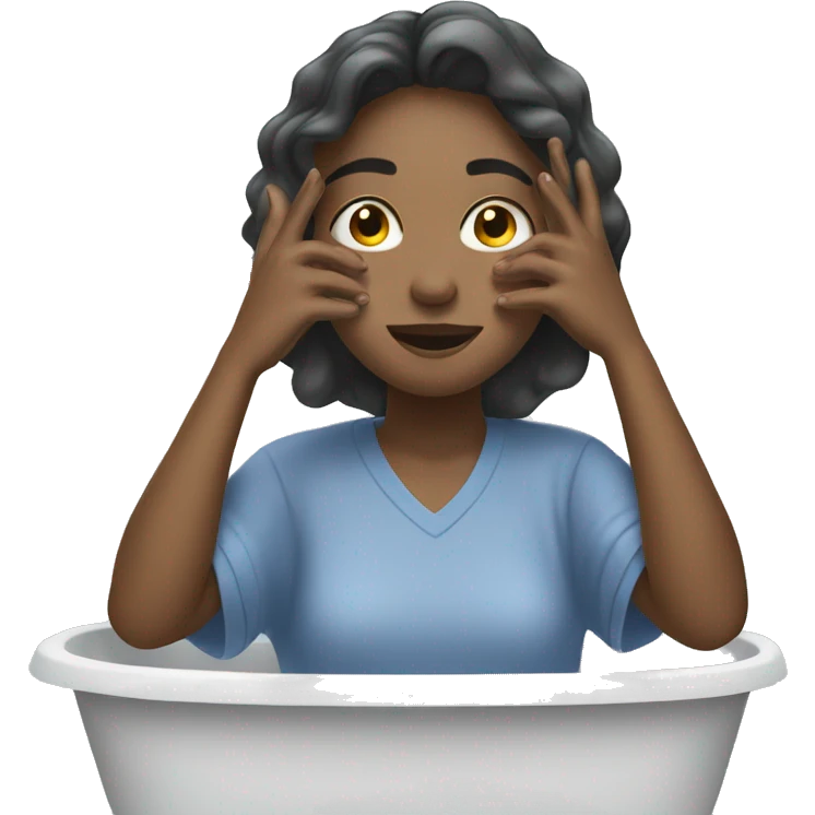 girl washes her face emoji