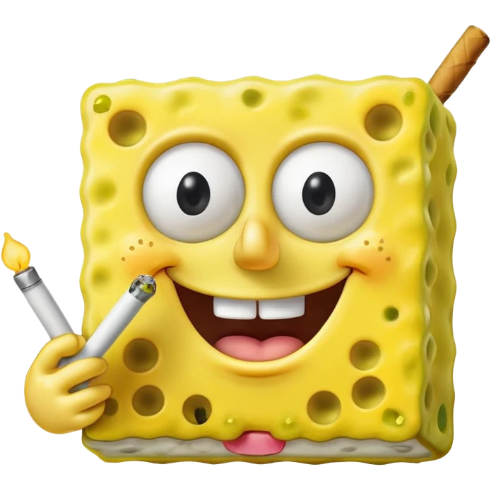spongebob with a joint emoji