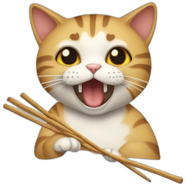 cat eating sticks emoji