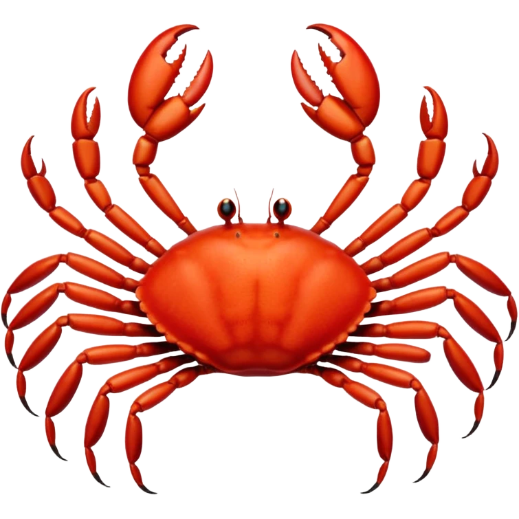A live crab with only eight legs and two pincers emoji
