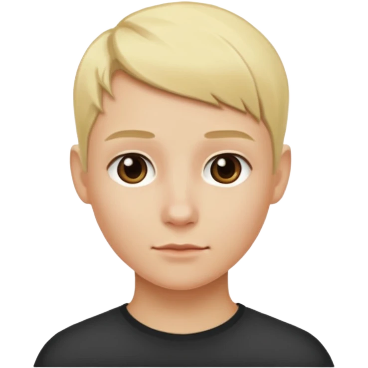 No glasses, blonde hair, left side shaved. emoji