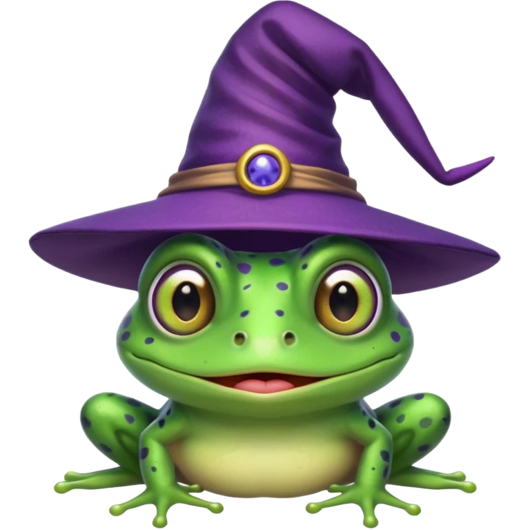 frog wear purple wicth hat emoji