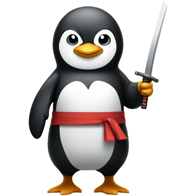 Penguin ninja serious  emoji