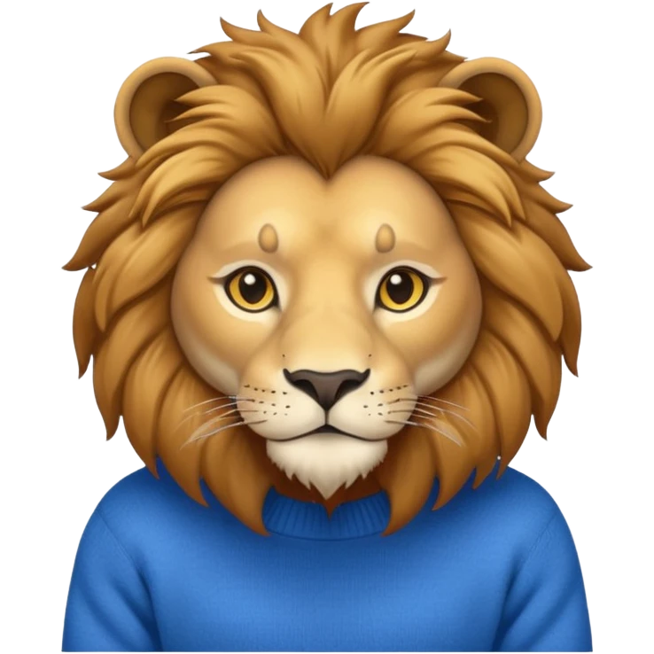 lion wearing blue jumper emoji