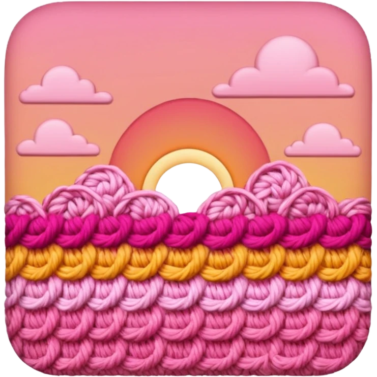 crochet stitch (it has a color like a peach-pinky sunset)  emoji