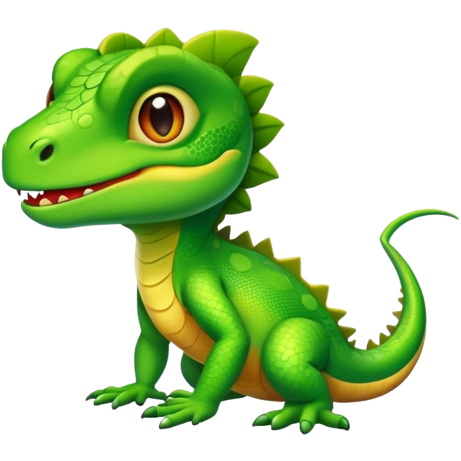 thunder lizard who looks friendly emoji