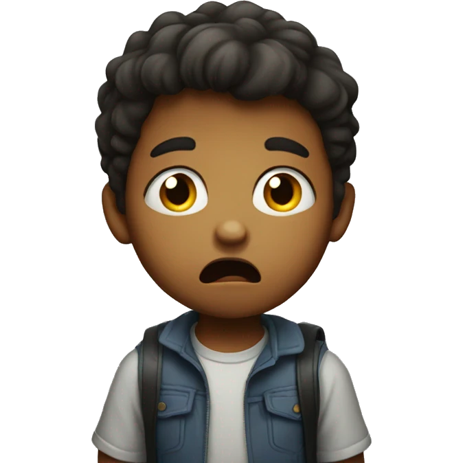 Scared kid looking away emoji