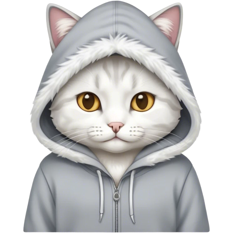 Cat wearing hoddie emoji
