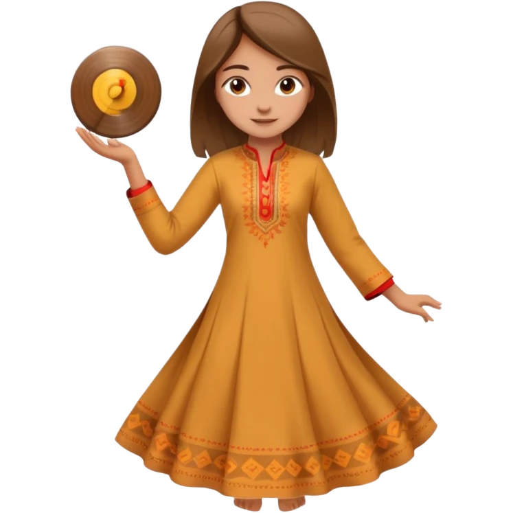 girl in a traditional kurta spinning emoji