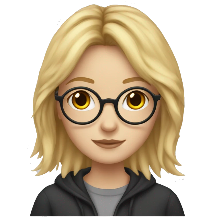 teenage girl with blond hair and glasses harry potter emoji