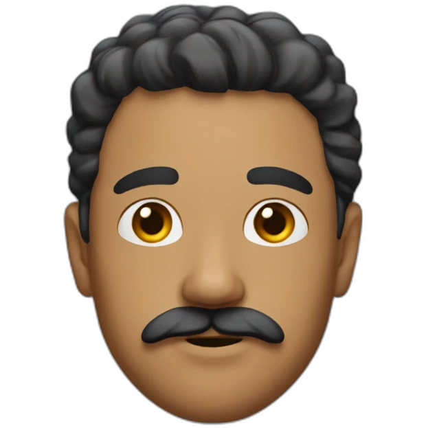 A man with a mustache under his chin, wheatish complexion, and parting his hair on the upper left side emoji