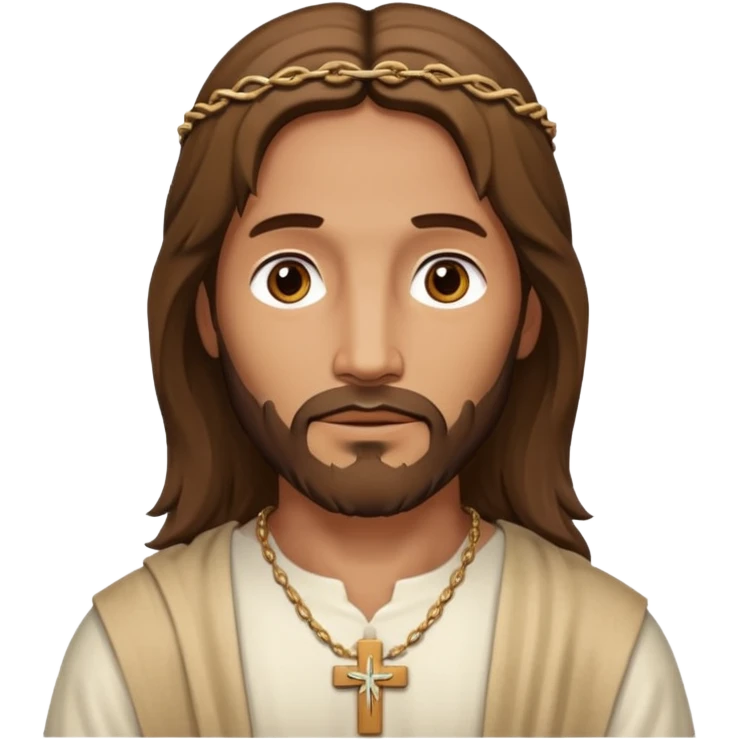 Jésus avec un collier avec une croix emoji