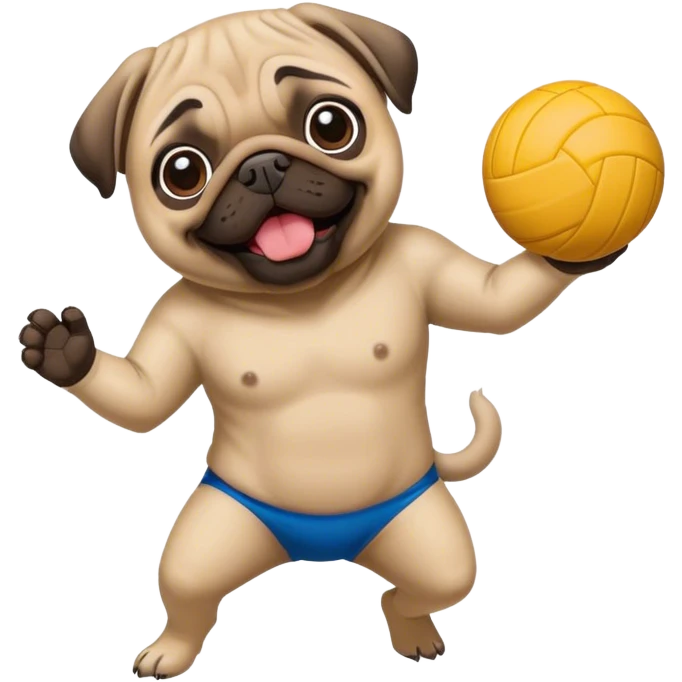 Volleyball playing pug emoji