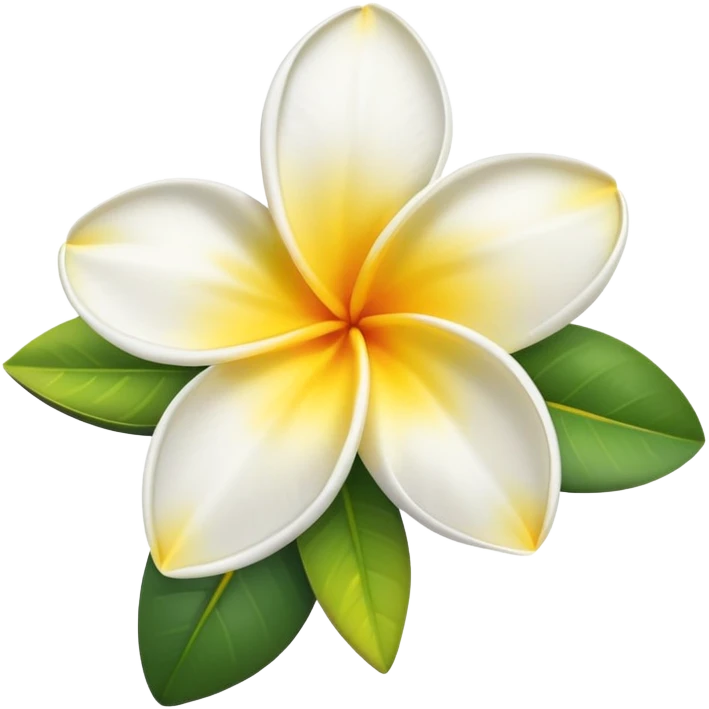 White and yellow frangipani flower emoji