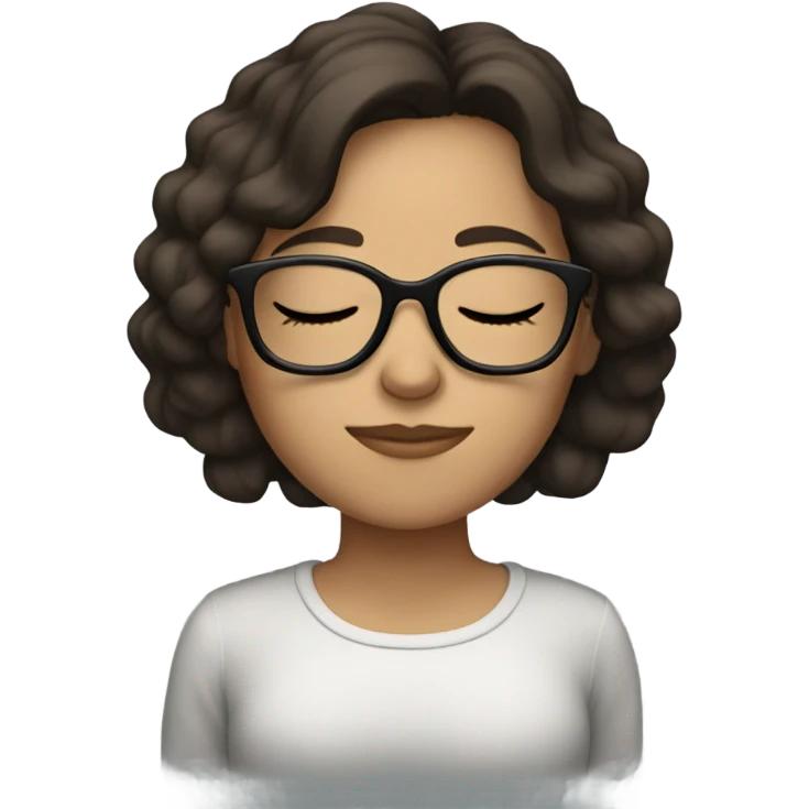Brunette girl with glasses sleeping emoji
