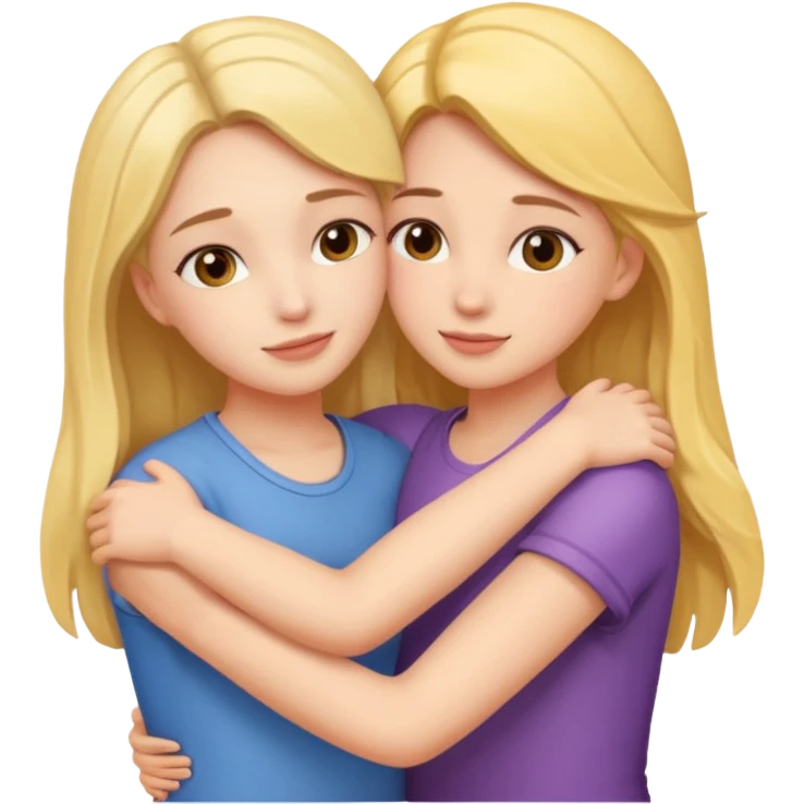 Two girls hugging each other emoji