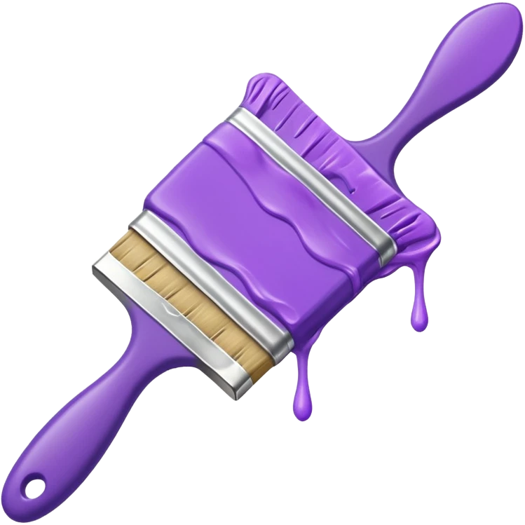 Paint brush with purple paint in the end of the brush  emoji