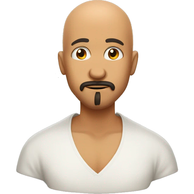 Bald Mexican brown guy with a goatee doing a kissy face emoji