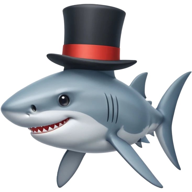 Shark with a top hat emoji