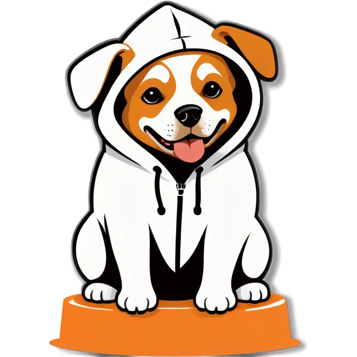 dog wearing hoodie emoji