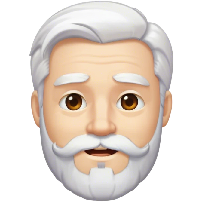 A bearded guy with white hair blinking emoji